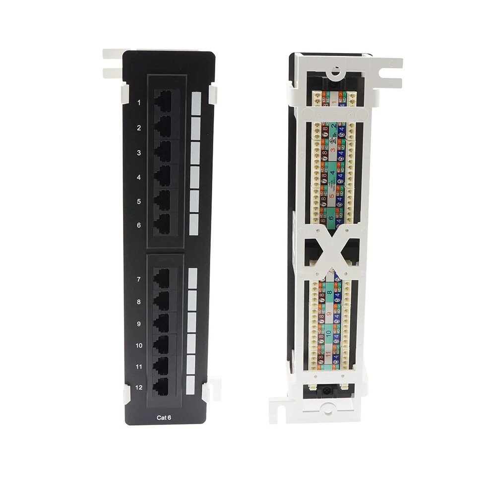 CAT6 110 Type Patch Panel 12 Port Vertical w/Bracket