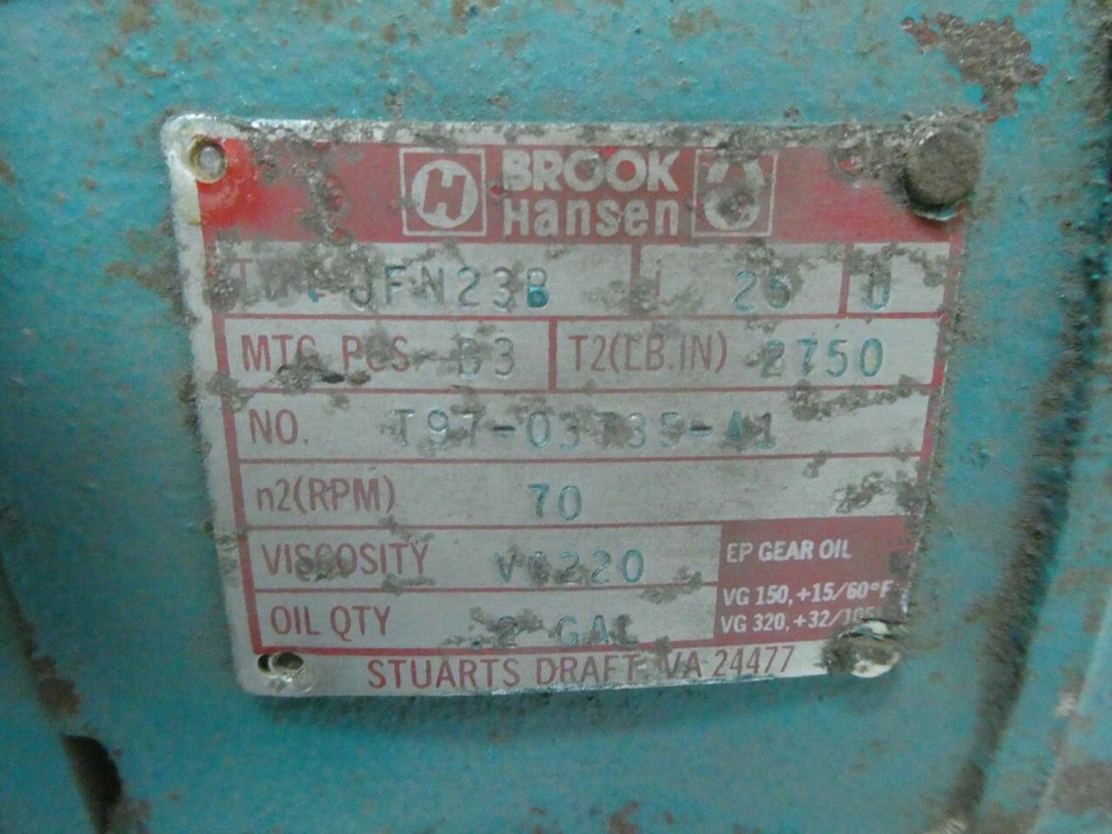 Brook Hansen JFN23B Inline Gear Reducer