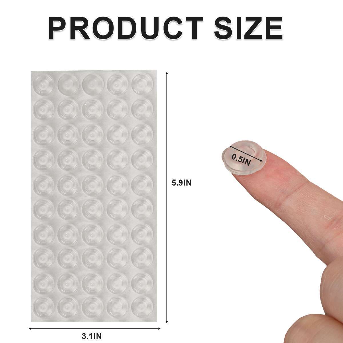 200X Cabinet Door Bumper Kitchen Silent Protect Pad Cushion Adhesive Transparent