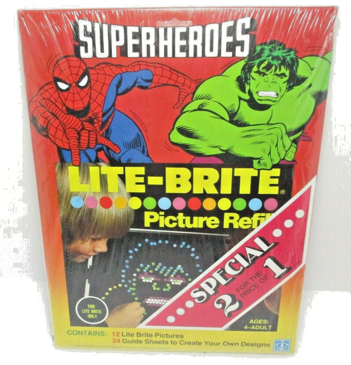1980 LITE BRITE SUPER FRIENDS / HEROES REFILL SEALED 24 SHEETS!