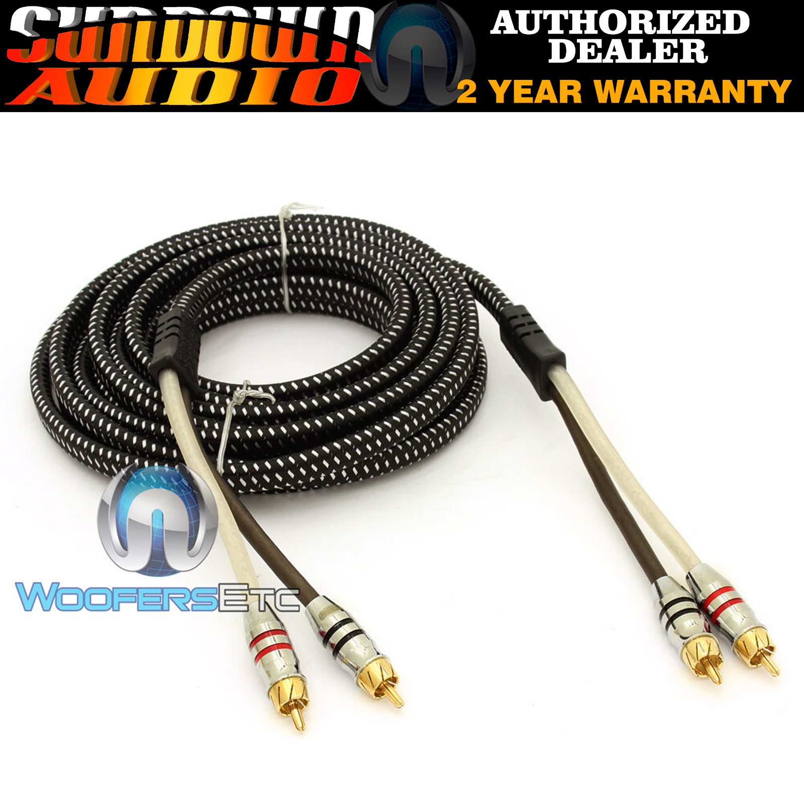 SUNDOWN AUDIO 12FT SAZ 2CHANNEL SOLID 100% OFC COPPER TWISTED RCA AMPLIFIER WIRE