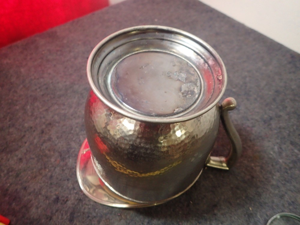 Vintage Mid Century EPNS Hammered Silver Plate Water Pitcher MM Co.