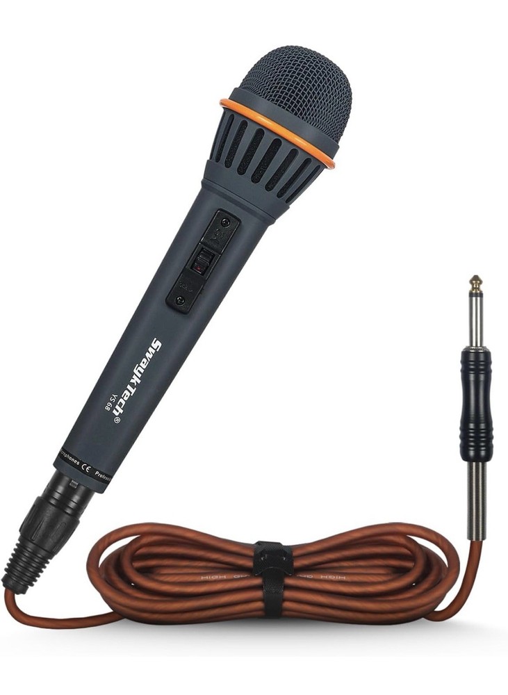 Dynamic Wired Microphone Karaoke PA DJ Speech Includes Case Cable New 1/4inInput