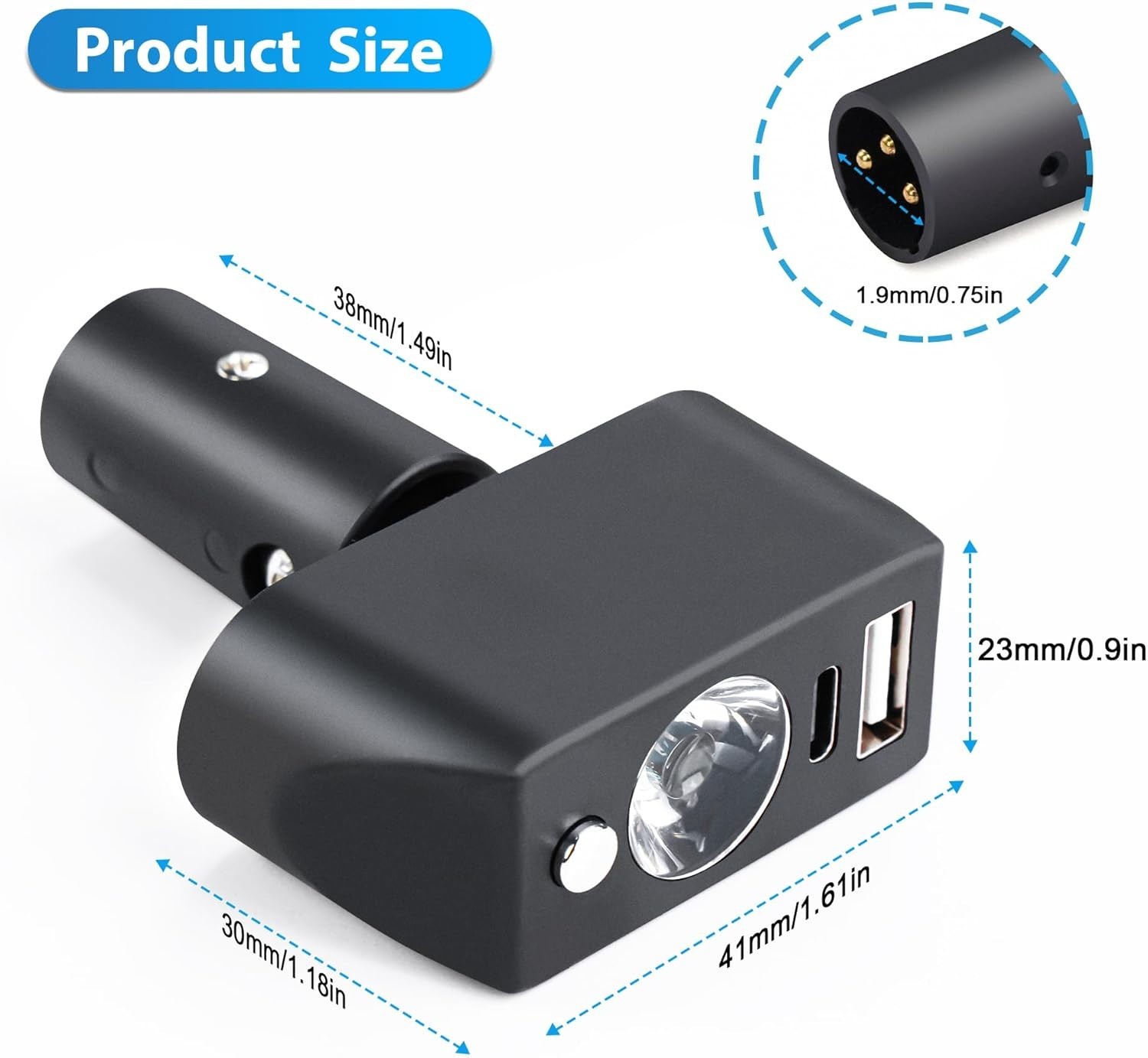 Electric Wheelchair Led Light Power Wheelchair Accessories,3 Pin XLR Head Light