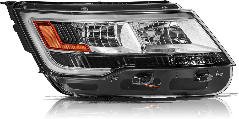 Chrome Housing Headlight Assembly with LED DRL Compatible with 2016 2017 2018 20