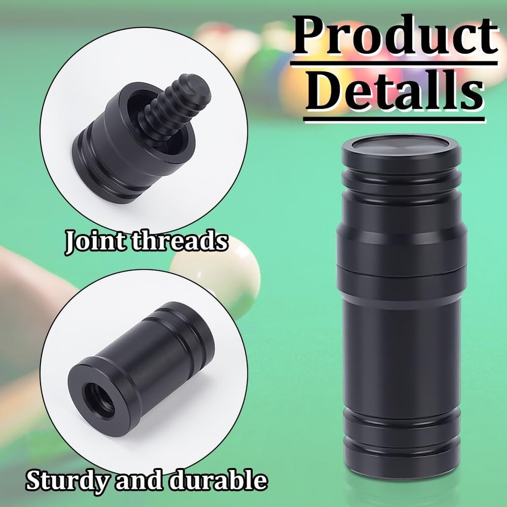 3 Pair 3/8*10 Pin Stick Joint Protector 2.2×0.8 Pool Joint Thread Cap Black P...
