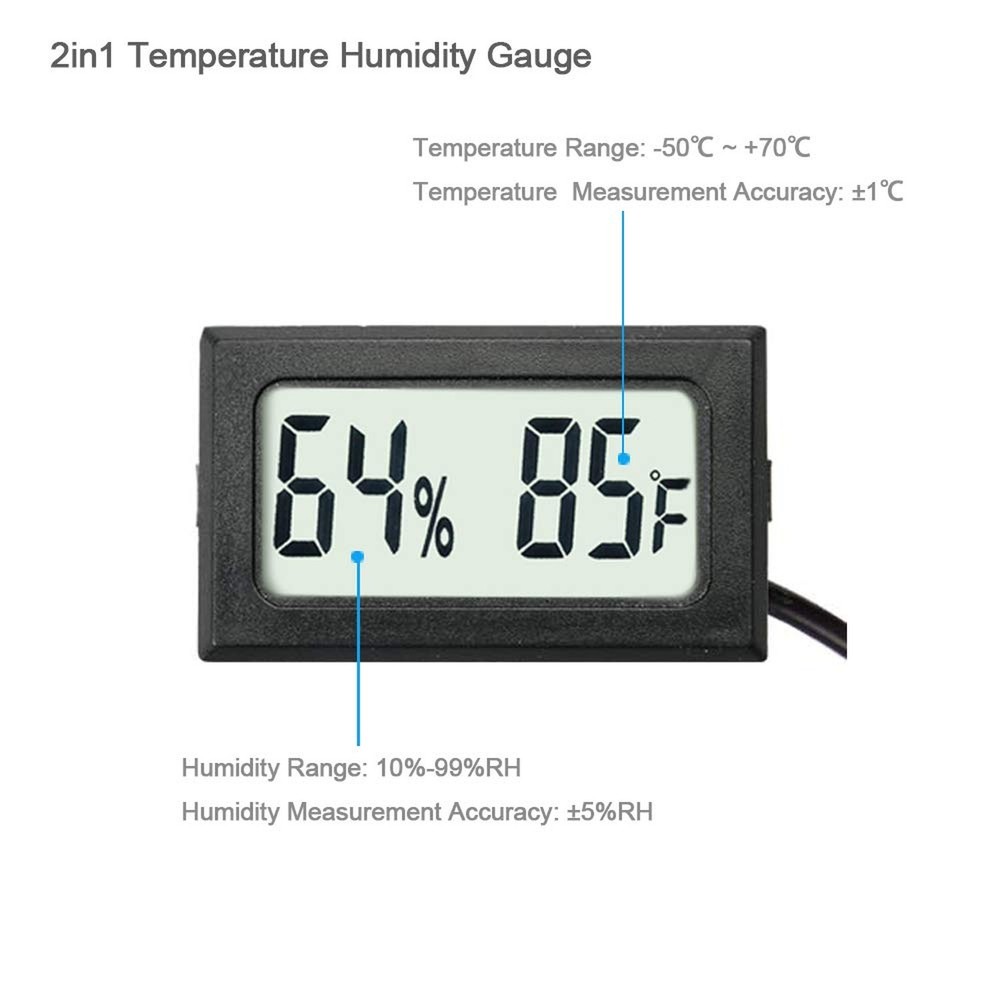 4-Pack Mini Digital Hygrometer Thermometer Gauge with Probe LCD Display Tempe...