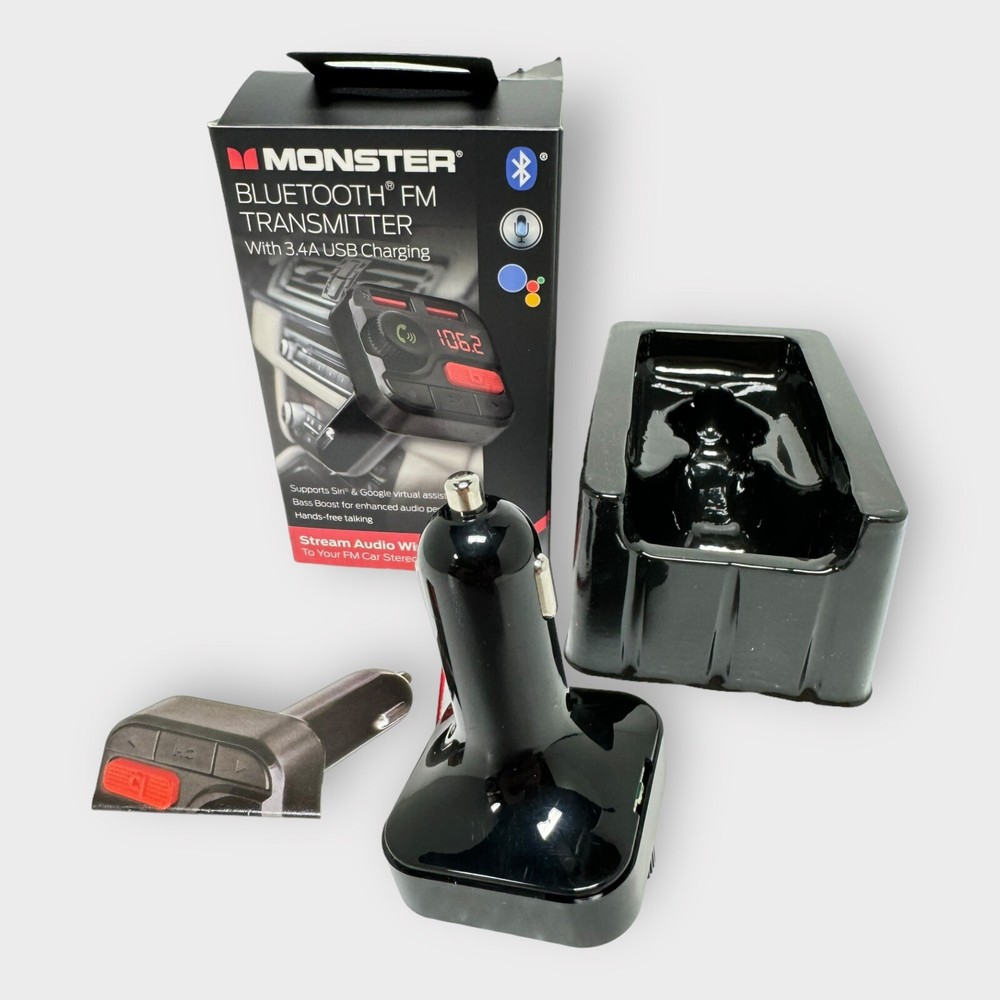 Monster LED Bluetooth FM Transmitter with 3.4 Amp USB Charging Ports SHIPS FREE