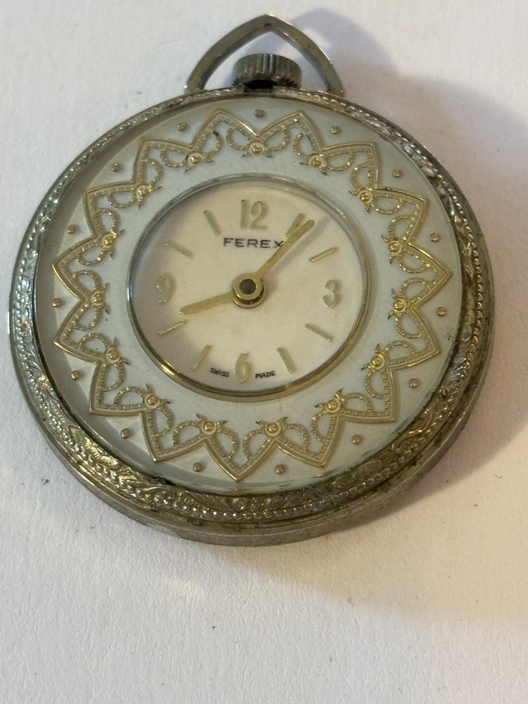Ferex silver small pocket/pendant watch - Untested