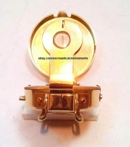 British Military Compass Solid Brass Nautical Lensatic Pocket Compass