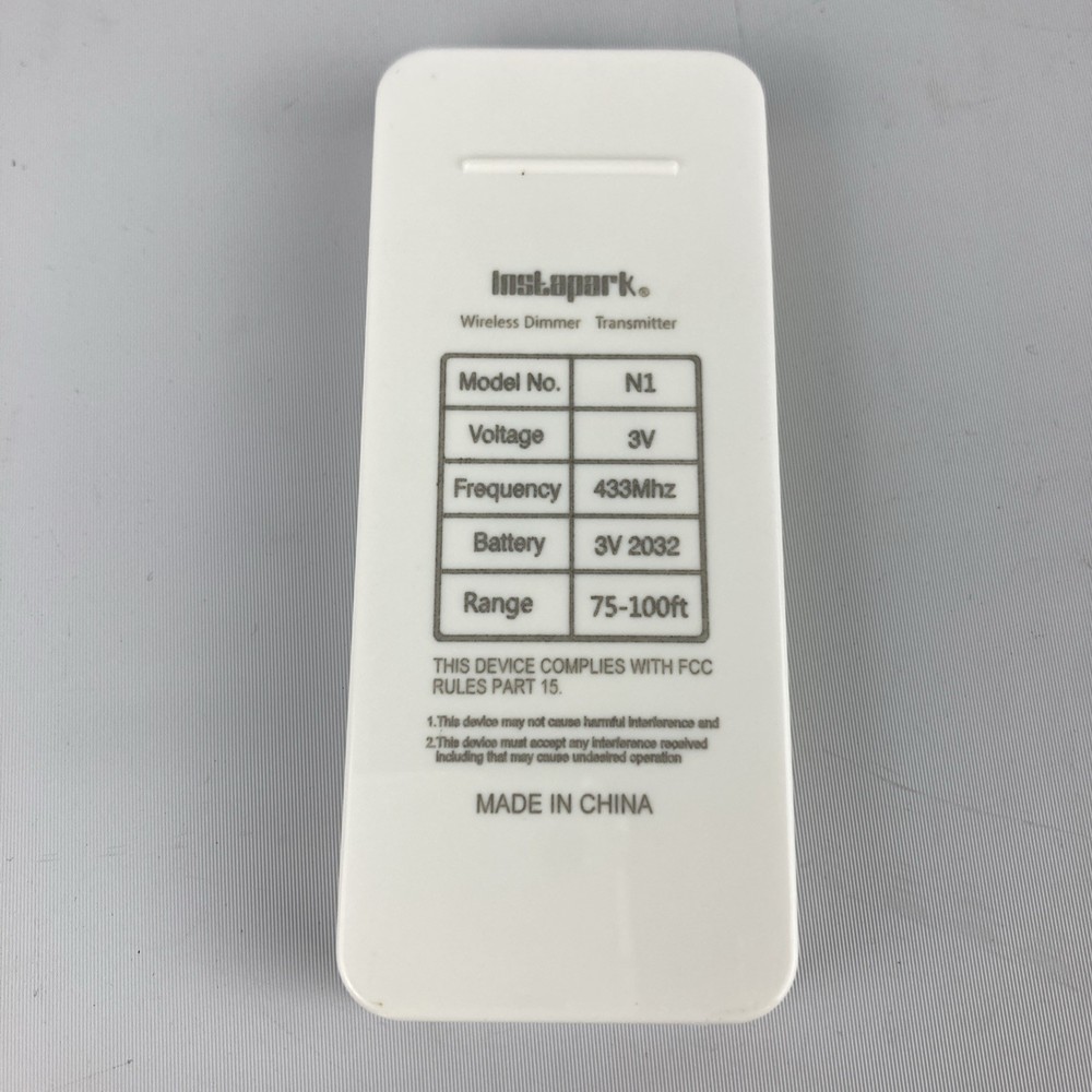 Instapark Wireless Dimmer Transmitter Remote Control Model N1