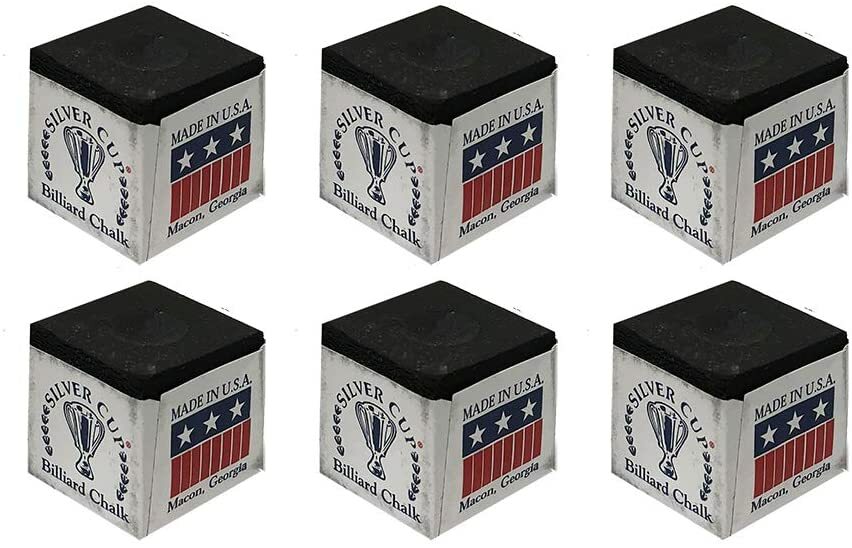 Silver Cup Billiard Chalk - 6 pack (Black)