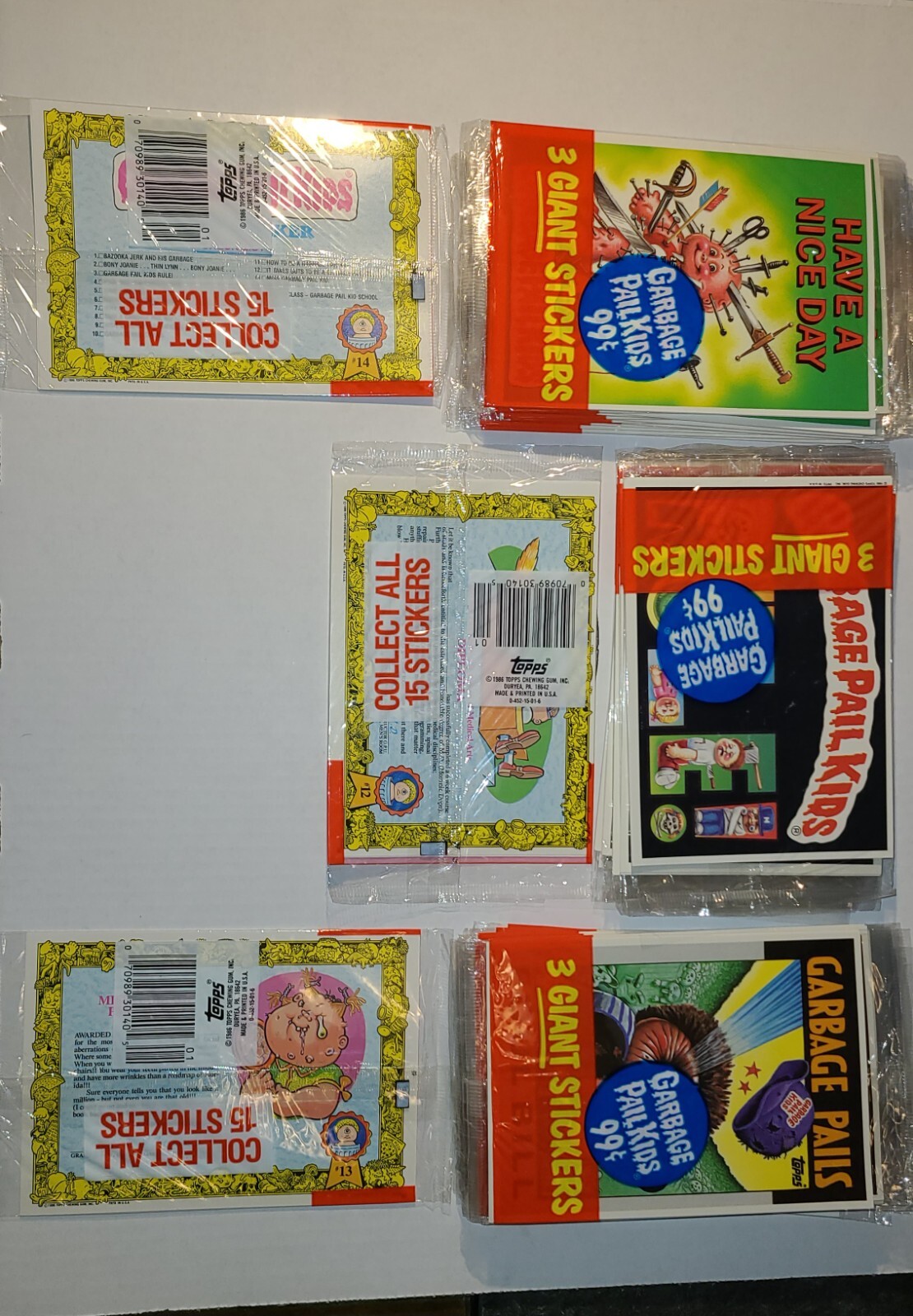 3 Sealed Giant Packs - Garbage Pail Kids  3-5x7 Giant Stickers jumbo cards/ pack