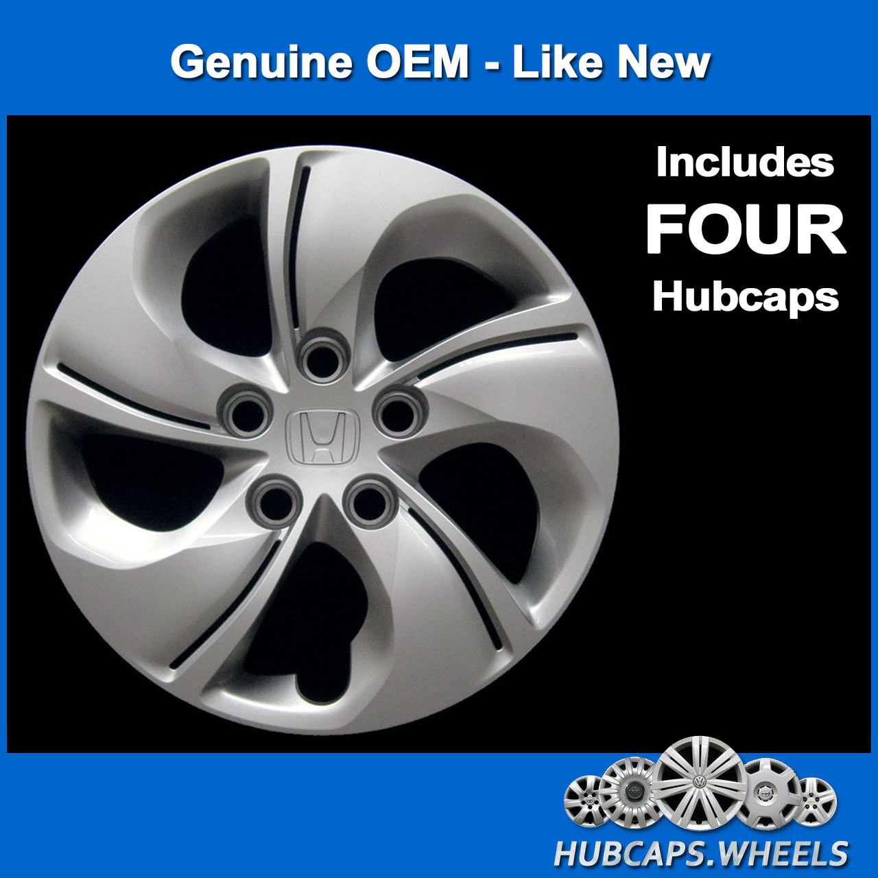 Hubcap Set Honda Civic 2013-2015 - Genuine OEM Factory 15-inch Wheel Cover 55092