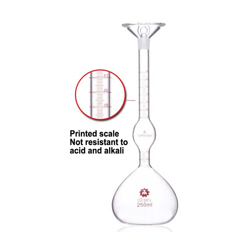 Le Chatelier Flask Borosilicate 250ml Specific Gravity Bottle Lab Glassware ca