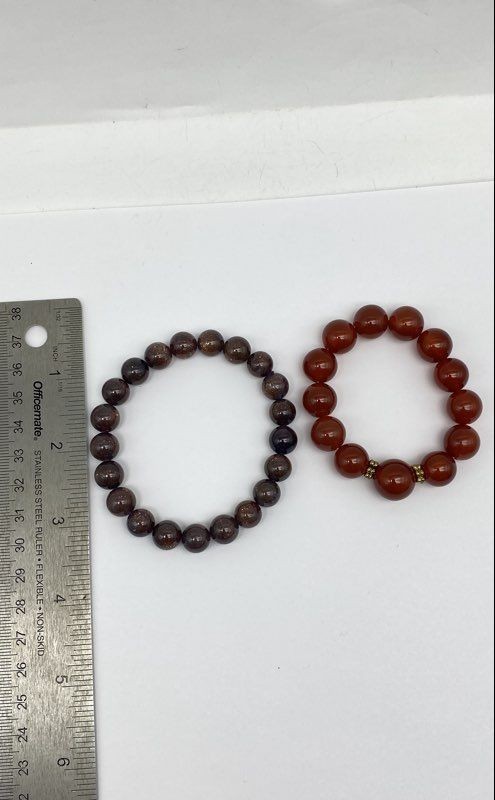 Quartz 2PC Beaded Bracelet Bundle 58.1g