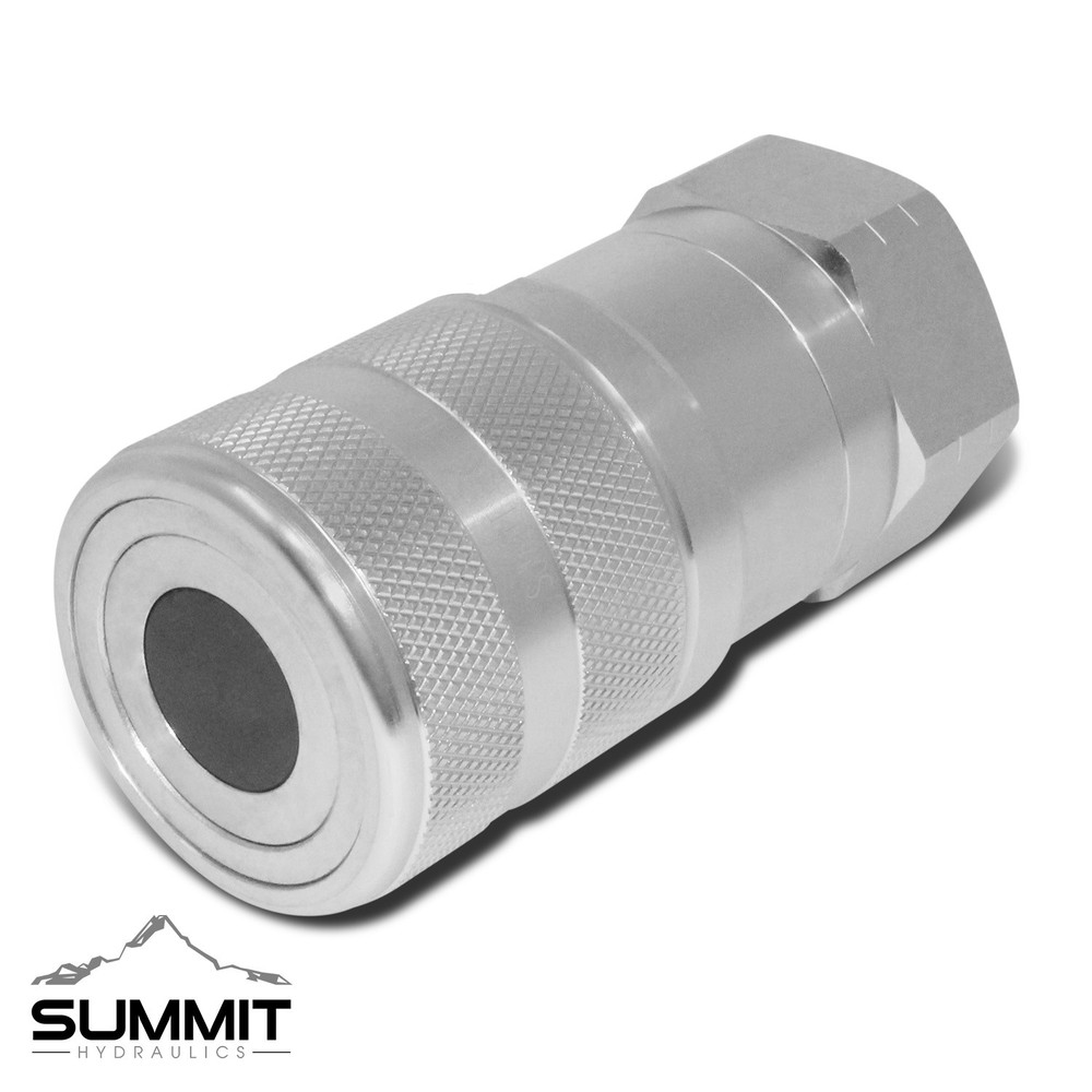 1" Flat Face High Flow Hydraulic Quick Connect Coupler Set, 1-1/4" NPT Thread