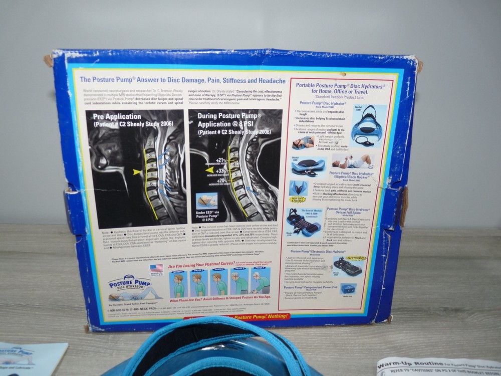 Posture Pump Professional Model 1000 Neck Exerciser Cervical Disc Hydrator
