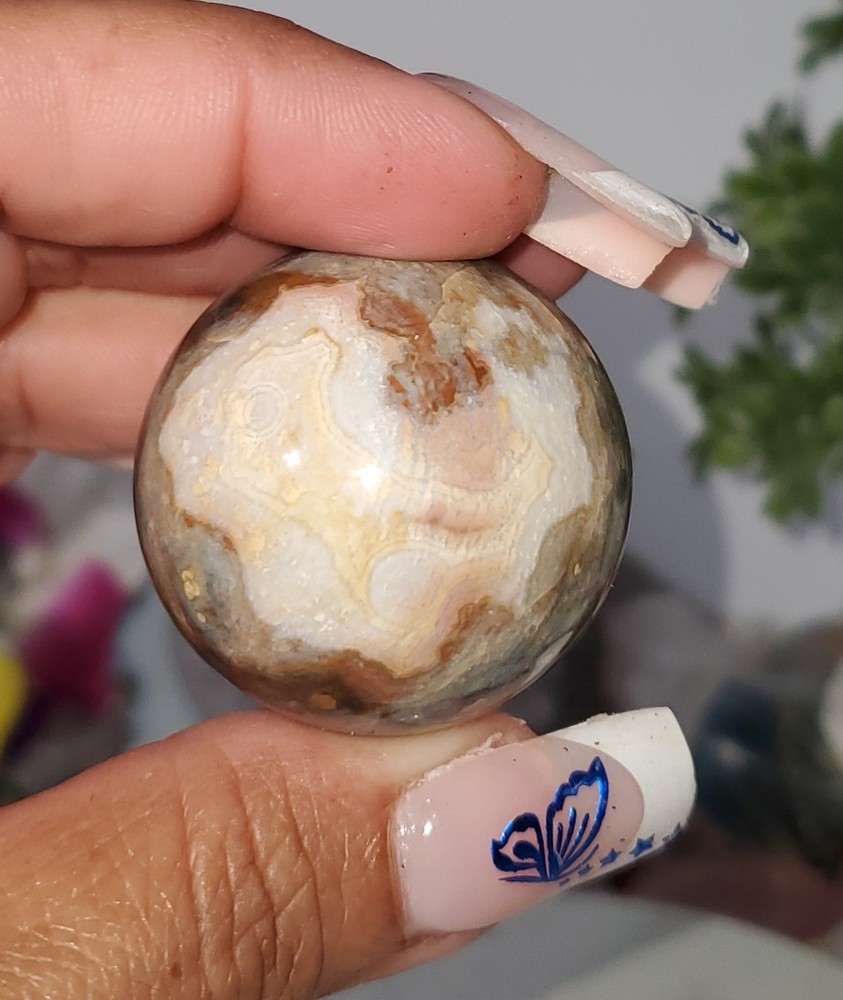 Ocean Jasper Sphere 64g healing orb 36.1mm