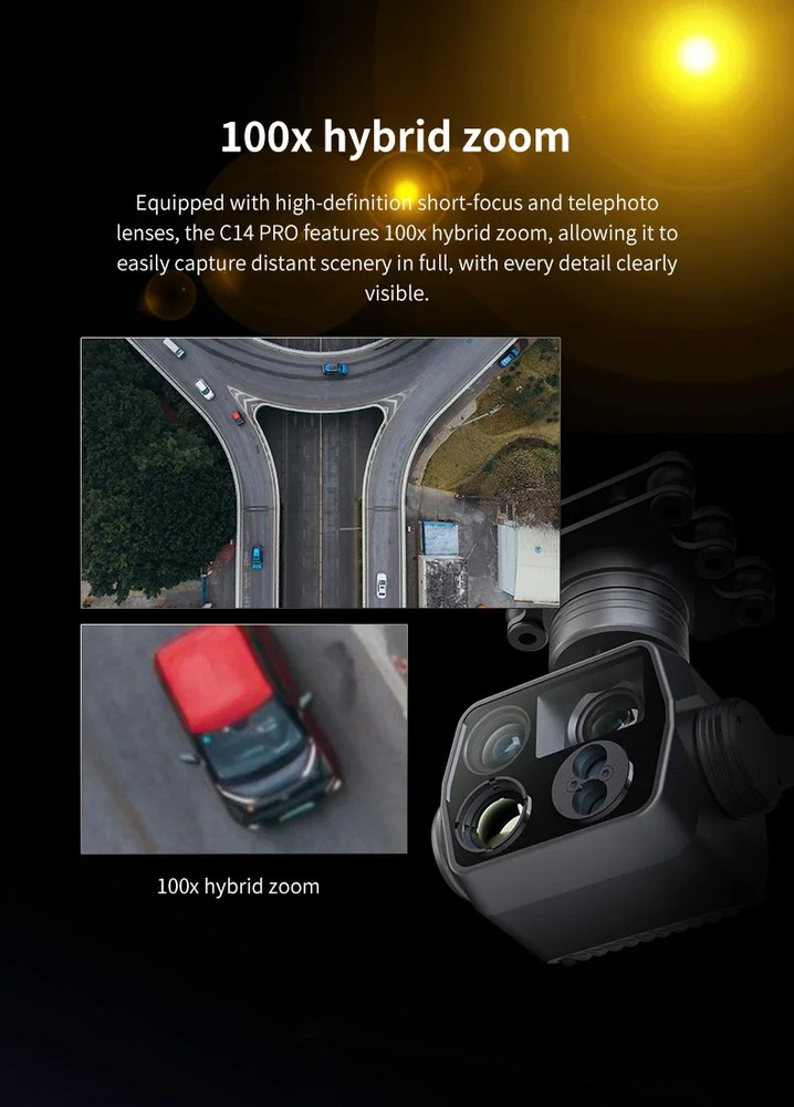 Skydroid C14 3-Axis Multi-Function 5MP Four-Light Camera Gimbal 2K HD Camera New