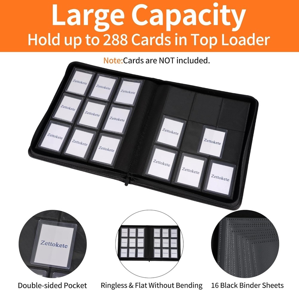 Toploader Binder 9 Pocket, Top Loader Binder for High-Value Trading Cards - H...