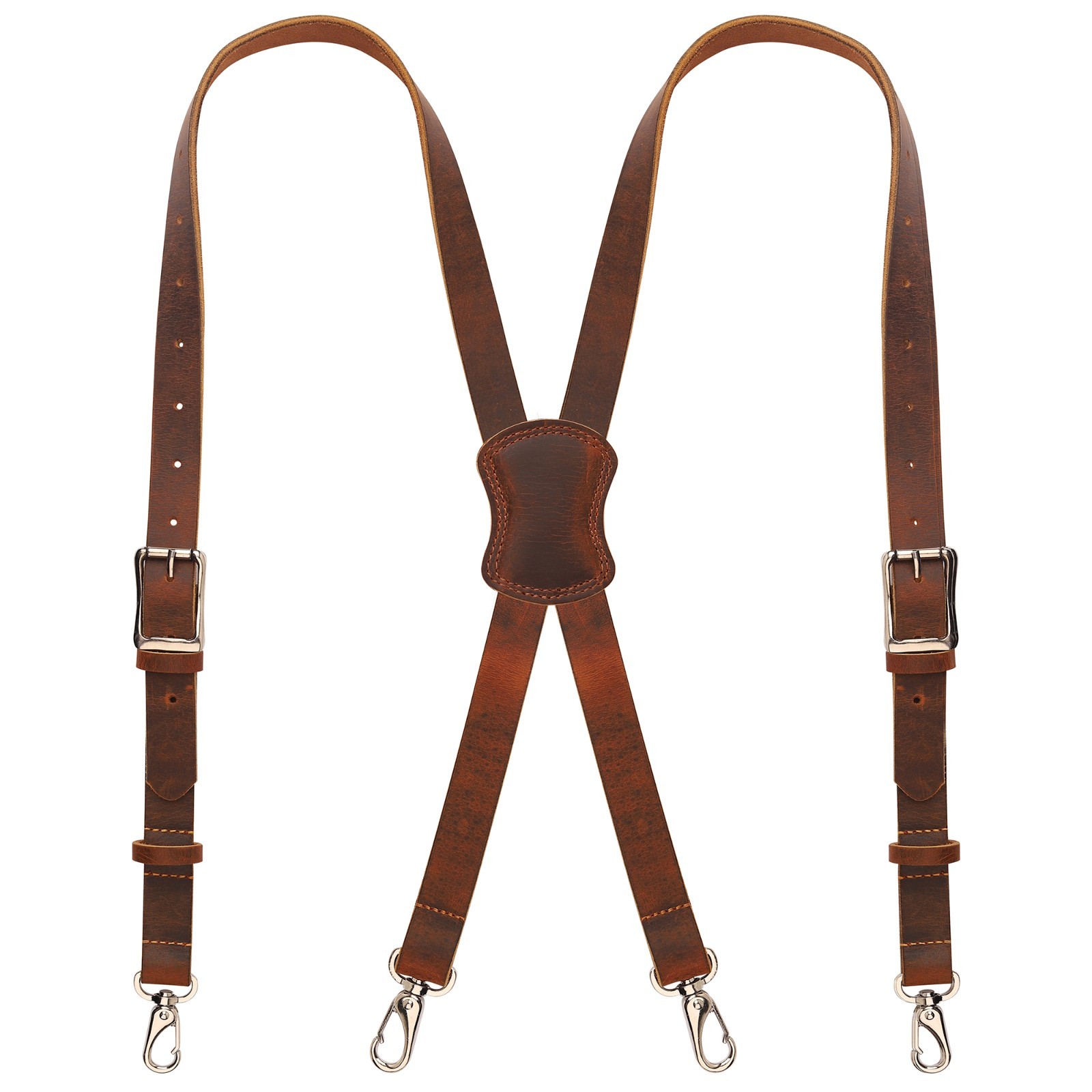 NUTUCH Grain Buffalo Leather Suspender for Men | Vintage Suspenders