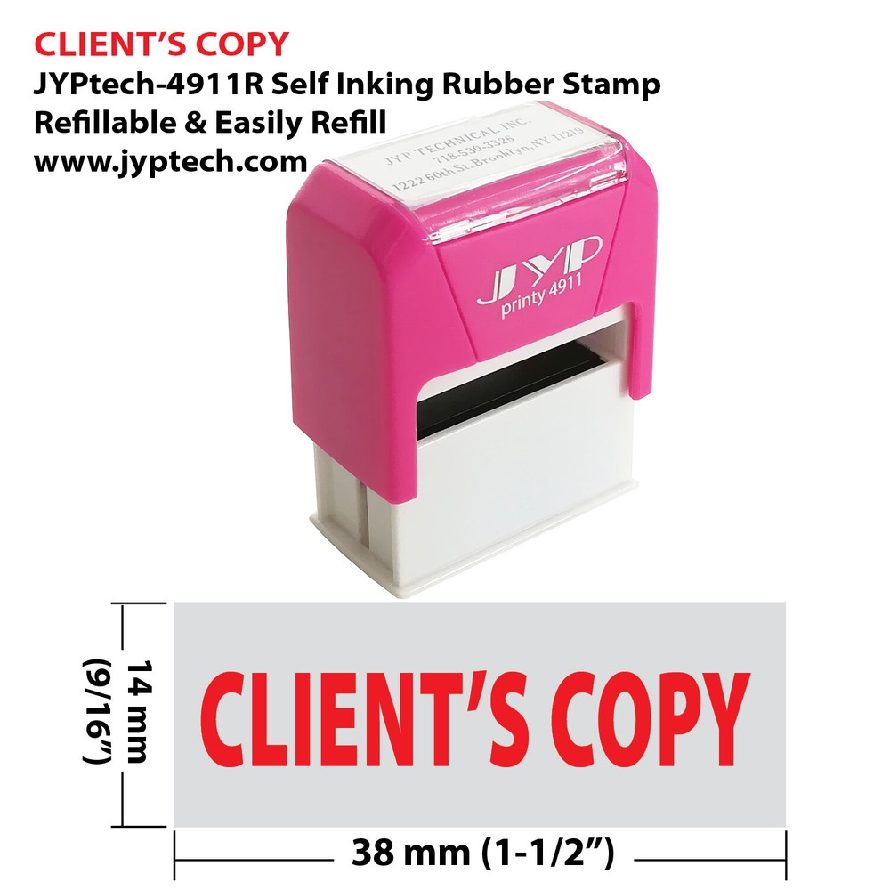 CLIENT'S COPY - JYP 4911R Self Inking Rubber Stamp (Red Ink)