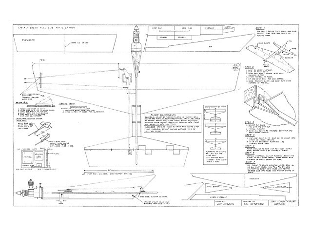 Ambush Control Line 24" Wingspan RC Model Airplane Printed Plans &Templates