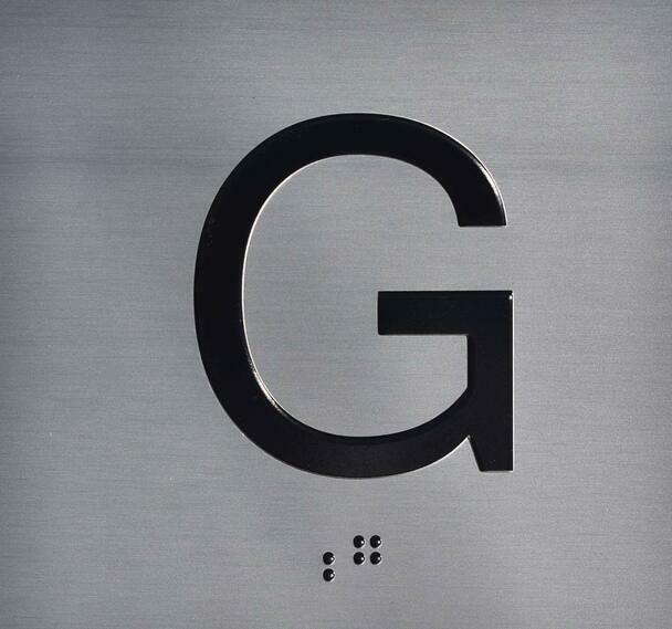 Ground Elevator Jamb (G) Plate Sign (Lobby Elevator JAMB) with-REF24-1027