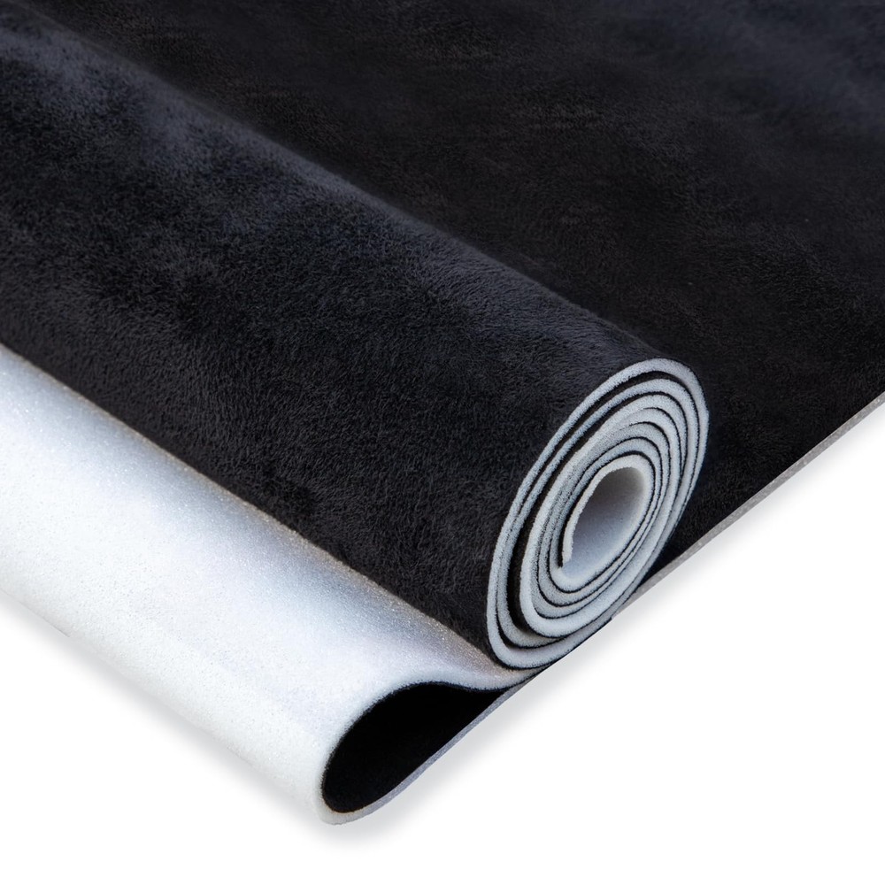 Suede Auto Headliner Fabric 98" L × 60" W with Foam Backing - Black Interior ...