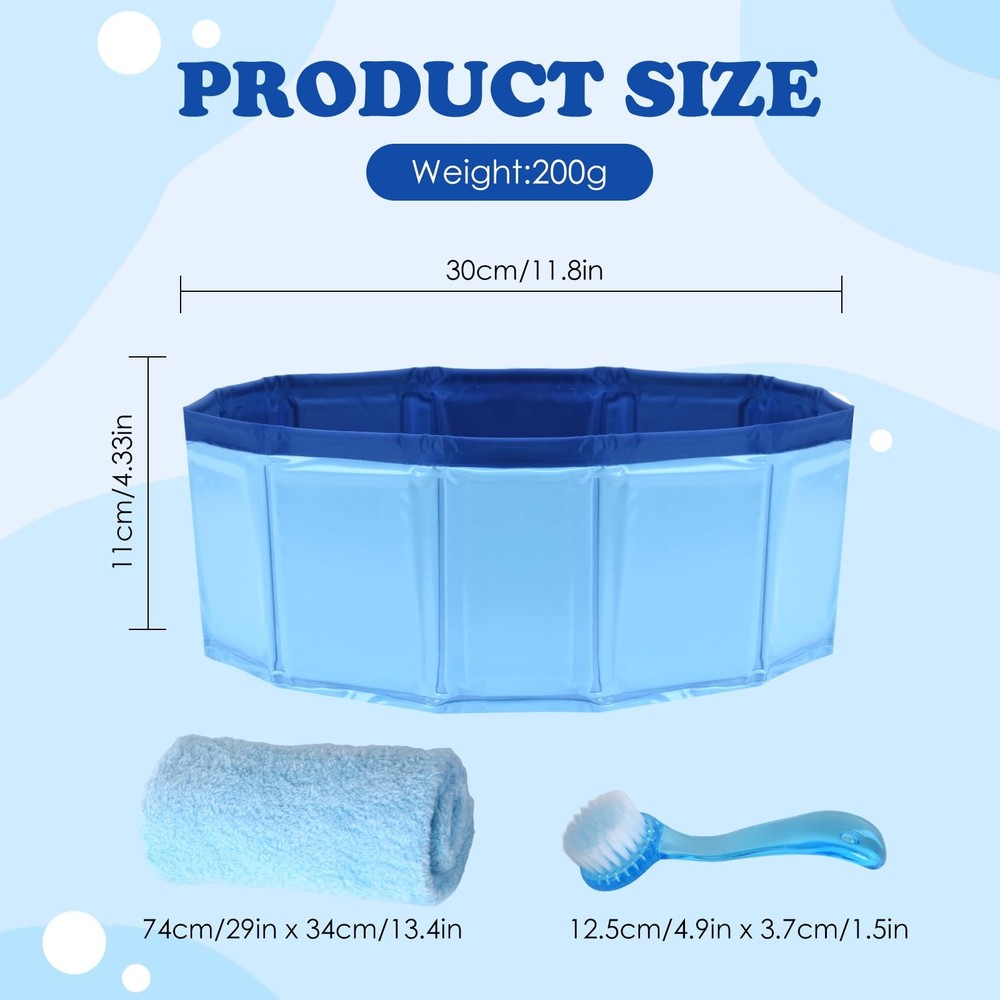 Foldable Bearded Dragon Bathtub, Pool, Blue