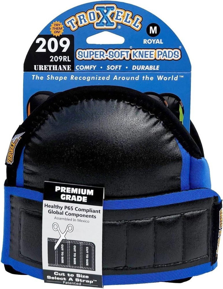 TROXELL USA SuperSoft Medium Royal Knee Pads - Comfortable, Adjustable