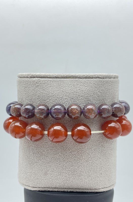 Quartz 2PC Beaded Bracelet Bundle 58.1g