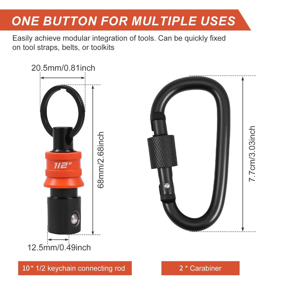 10Pcs Socket Holder Key Chain, Drive Socket Organizer Keychain Quick Release ...