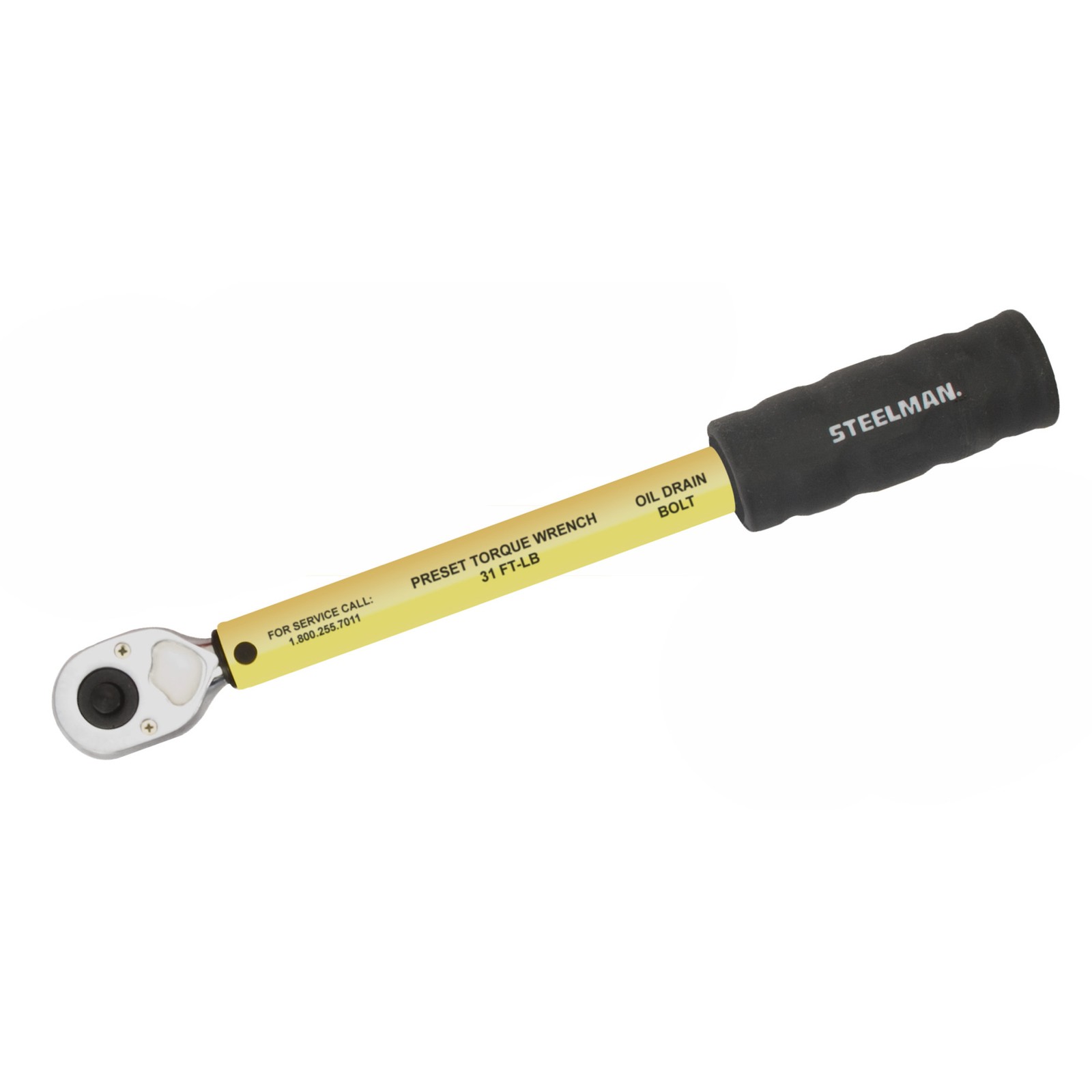 STEELMAN 3/8-Inch Drive Pre-Set 31 ft-lb Yellow Drain Plug Torque Wrench 95338