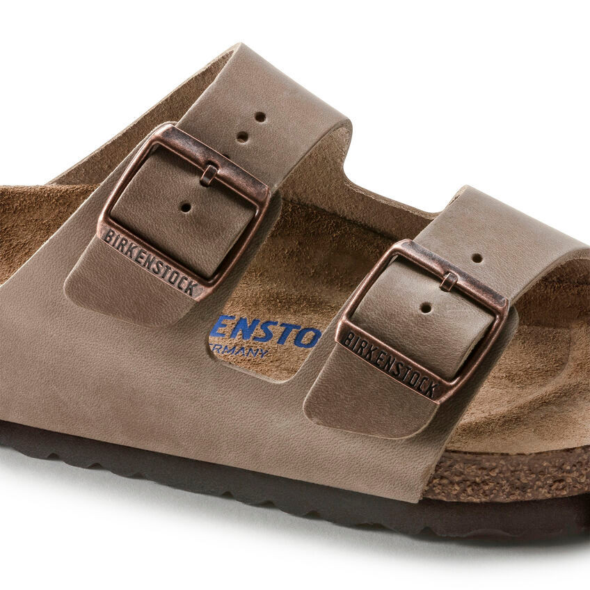 Birkenstock Arizona Oiled Leather Tobacco Brown Sandals Soft Footbed Shoes NWB
