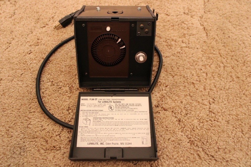 Lunalite Low Voltage accessory FLW-3T Power Pack Transformer With Timer