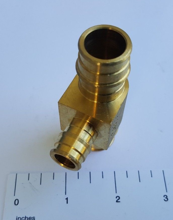 1) 3/4 X 3/4 X 1/2 PEX A TEE, EXPANSION TEE, FOR UPONOR WIRSBO TEE