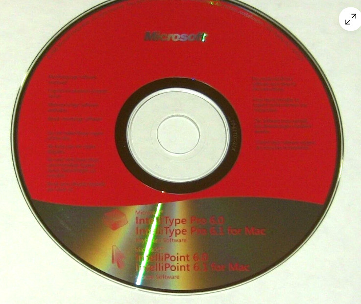 Microsoft IntelliPoint 6.0, 6.1 Mouse Software Disc for PC & Mac