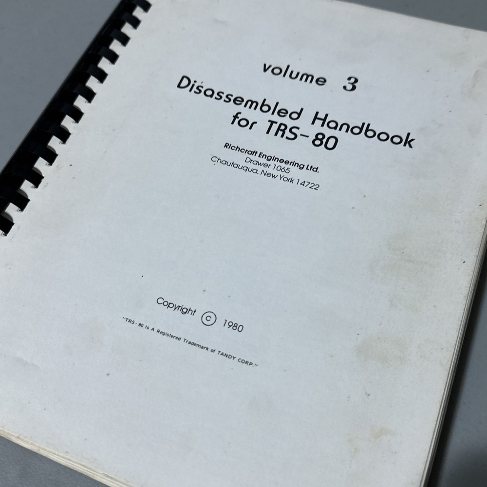 TRS-80 Micro Computer Disassembled Technical Reference Handbook 1980 Free Ship