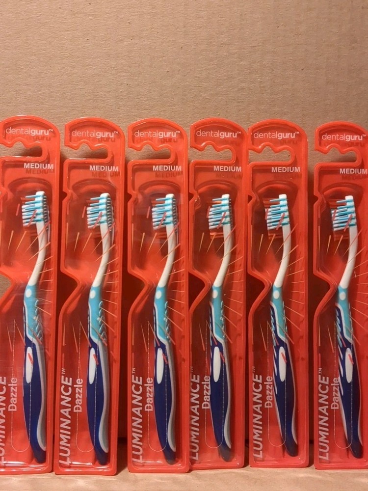 (6) Dental Guru®️ Medium Bristle Manual Toothbrushes