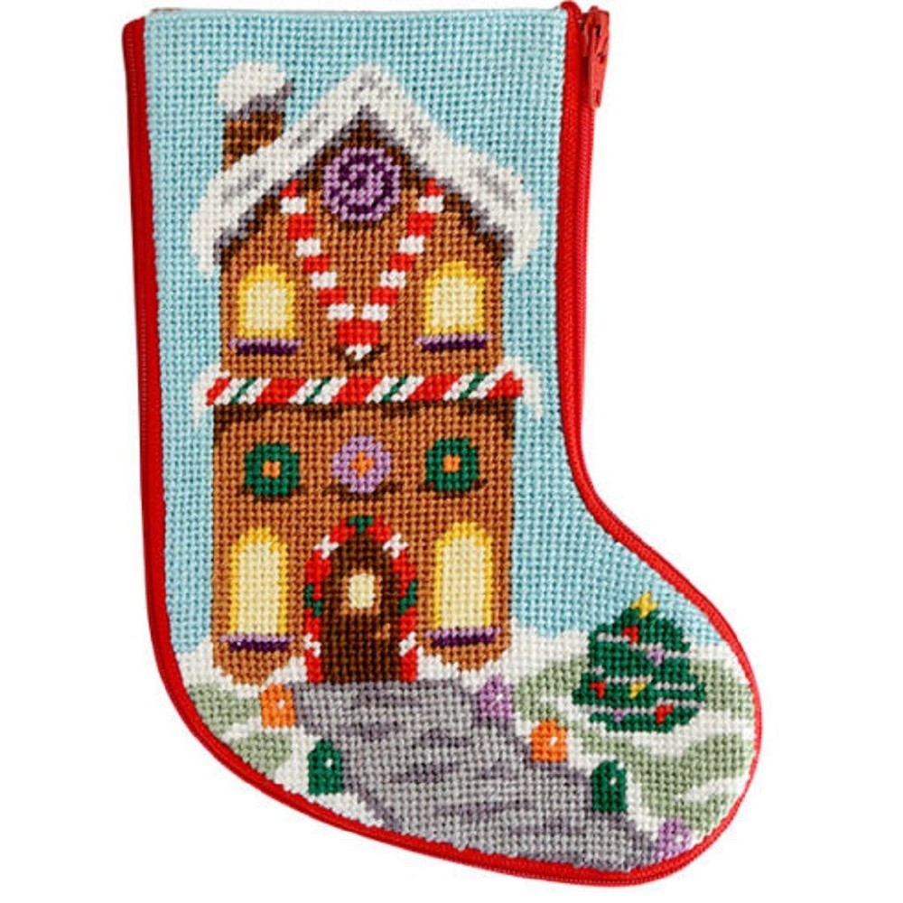 Alice Peterson Stitch & Zip  Mini Stocking Gingerbread Needlepoint Kit