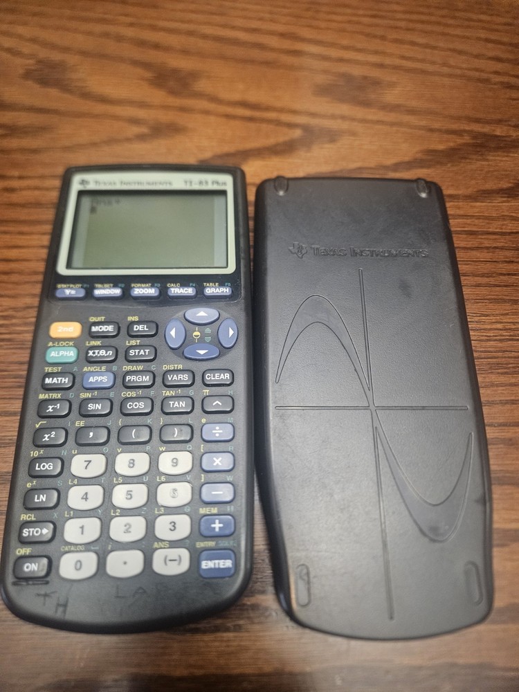 Texas Instruments TI-83 Plus Graphing Calculator Black  W/Cover WORKS!!