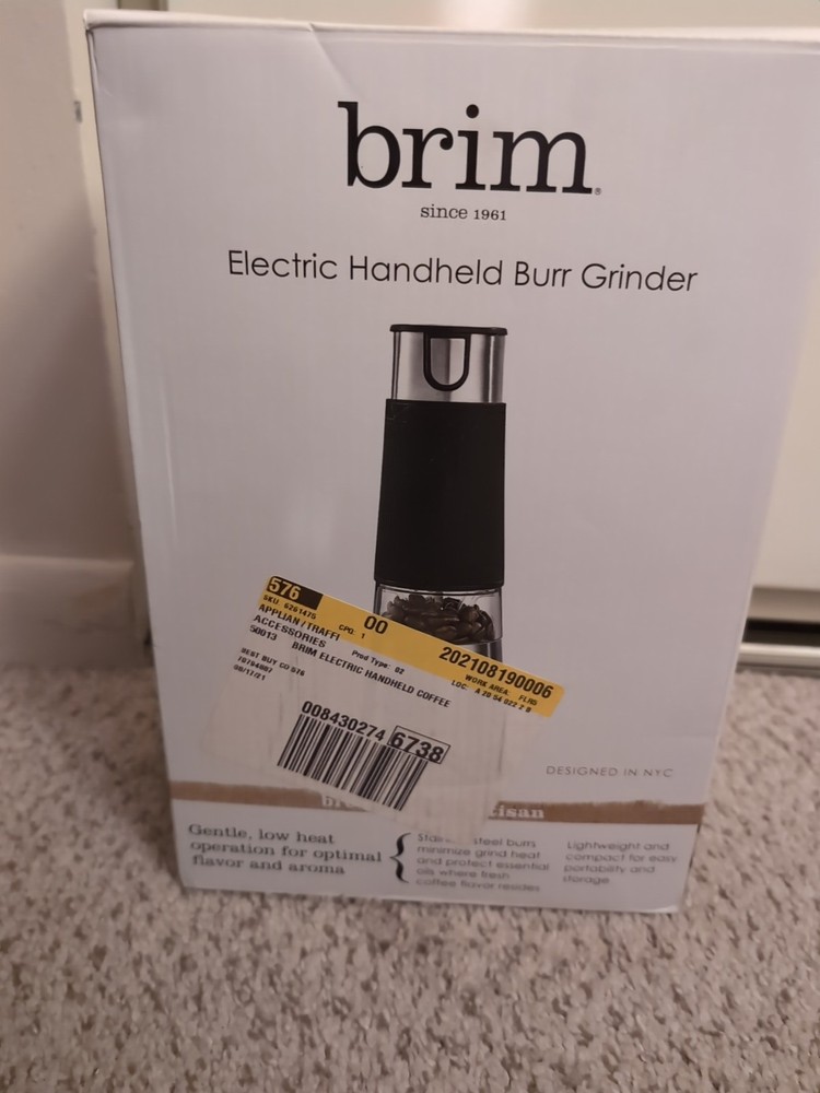 Brim Electric Handheld Burr Coffee Grinder Simple One-Touch Operation 9 Precise