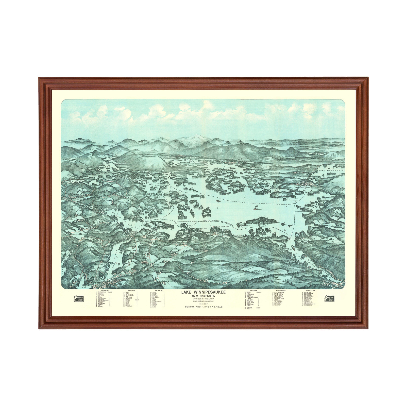 Old Map of Lake Winnipesaukee, NH 1903 - Vintage Lake Winnip