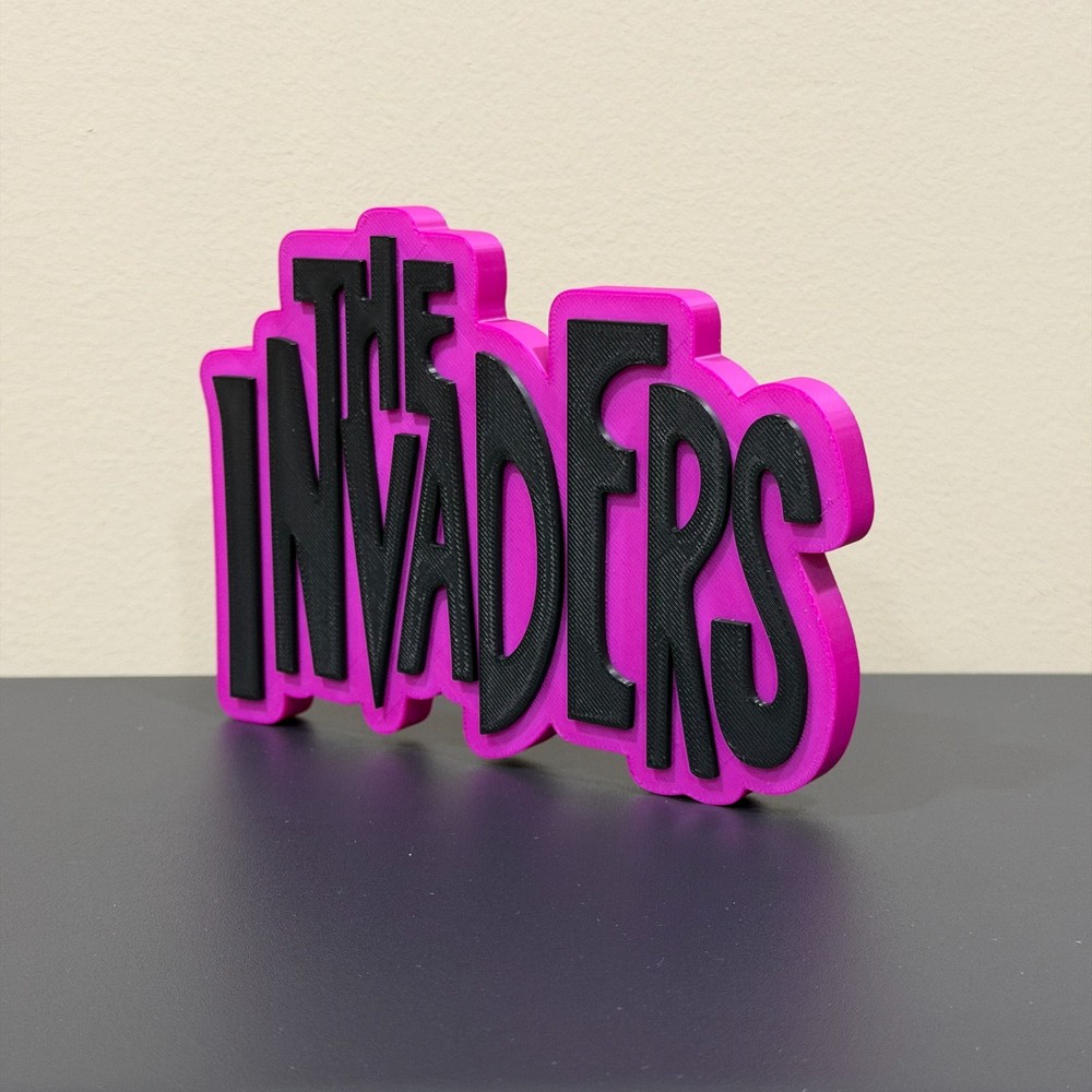 The Invaders decor sign 3D printed display