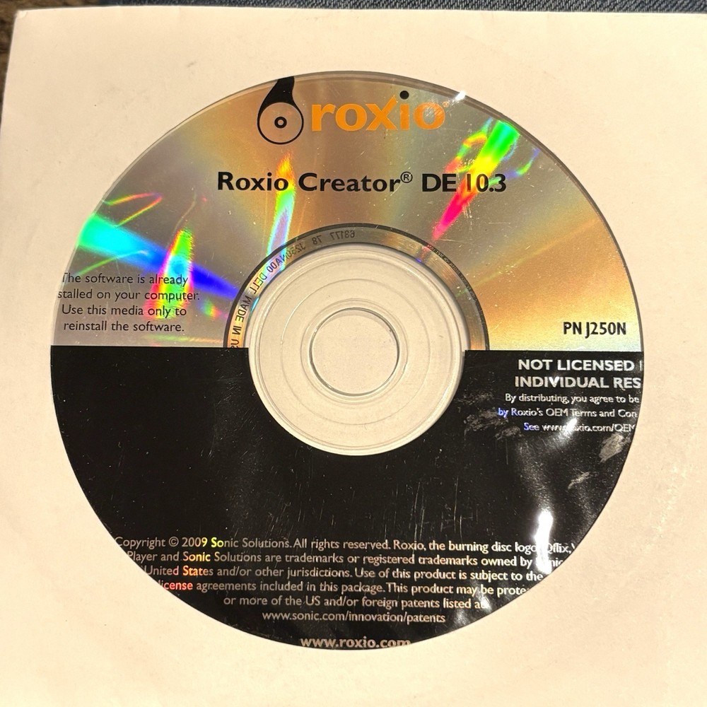 Roxio Creator DE 10.3 Sealed Software DVD CD Create Burn Media Audio