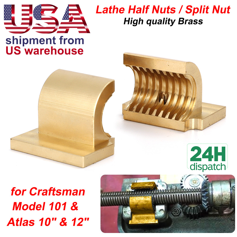 For Atlas / Craftsman 10F-12 10" & 12" Lathe Half Nuts / Split Nut Brass 3/4"x8