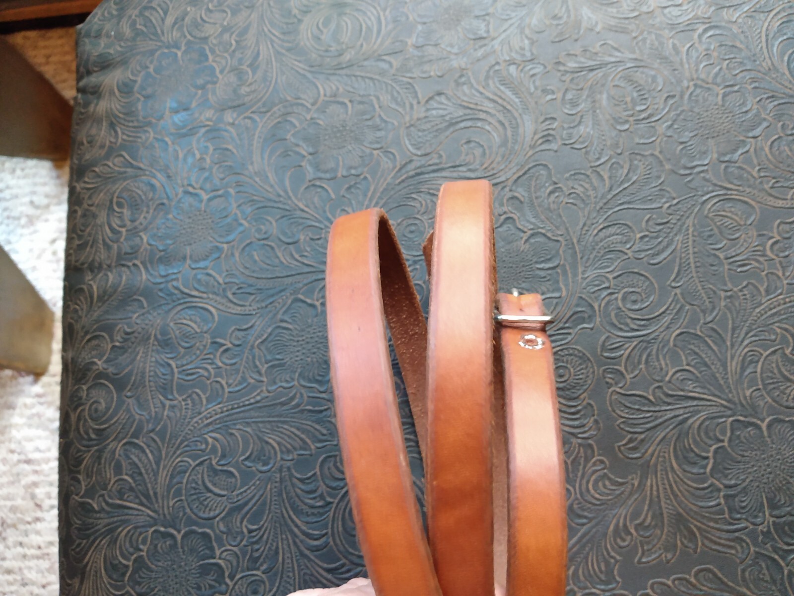 Vintage Hermann Oak Medium Oil Leather Throatlatch Western Show Bridle Headstall