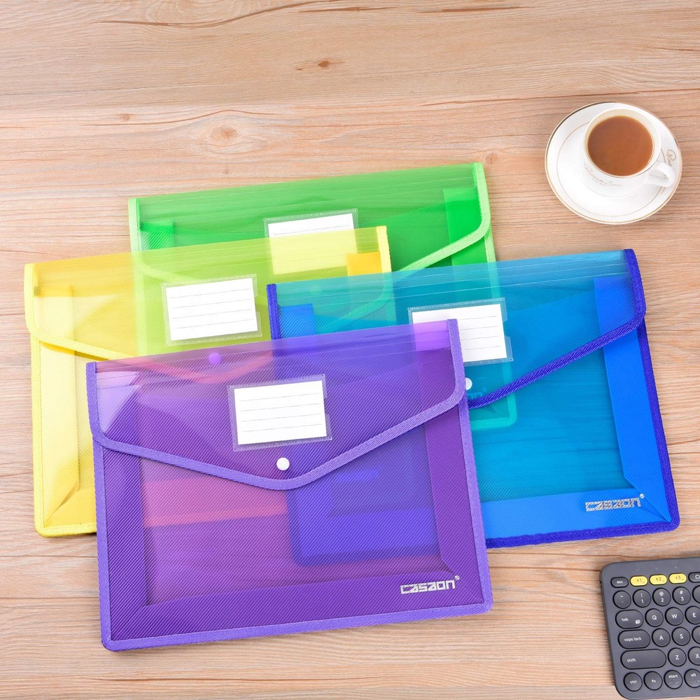 7 Pack B4 Plastic File Folders Waterproof Transparent Expandable File Folder ...